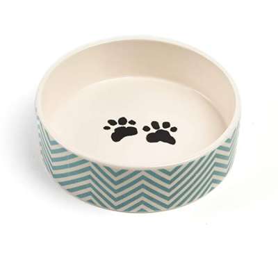 full printing custom logo large pet feeder round shape porcelain ceramic dog bowl