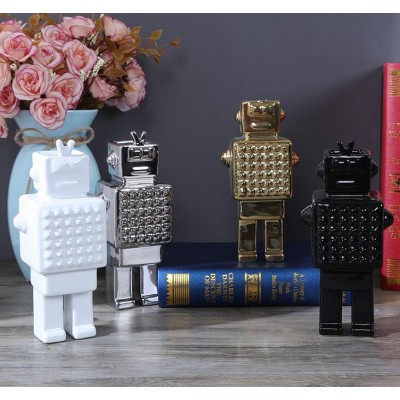 robot statue ceramic home office decor high quality artwork wholesale