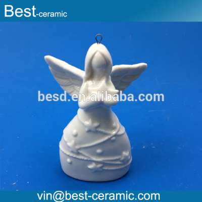 Wholesale high quality embossed design white beautiful angel ceramic wall decoration