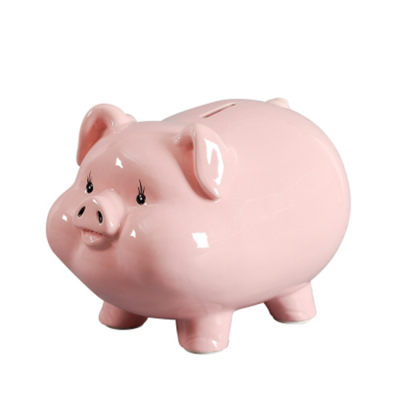 Ceramic cute pink baby piggy banks