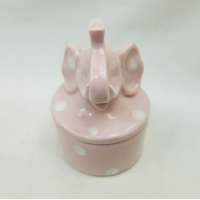 Distinctive colorful elephant head style lid ceramic jewellery safe box