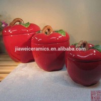 factory wholesale fruit design ceramic jam jar