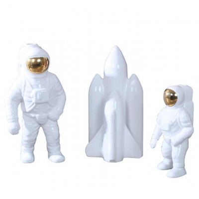 artwork astronaut rocket figurine design ceramic home decor