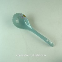 Chaozhou factory supplier bulk wholesale table flatware color glazed ceramic ladle spoon soup ladle